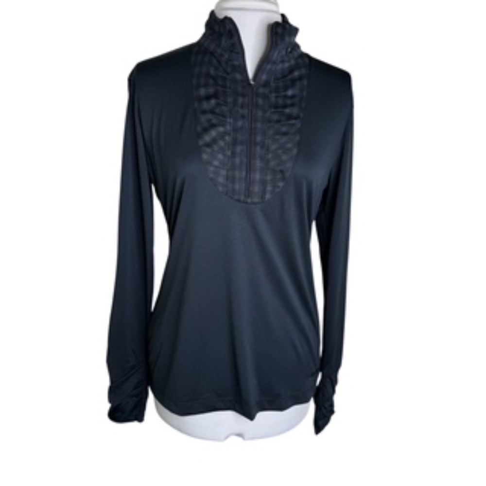 NWOT Cutter & Buck Navy 1/4 Zip Collar Long Sleeve Thumb Hole Top Size L